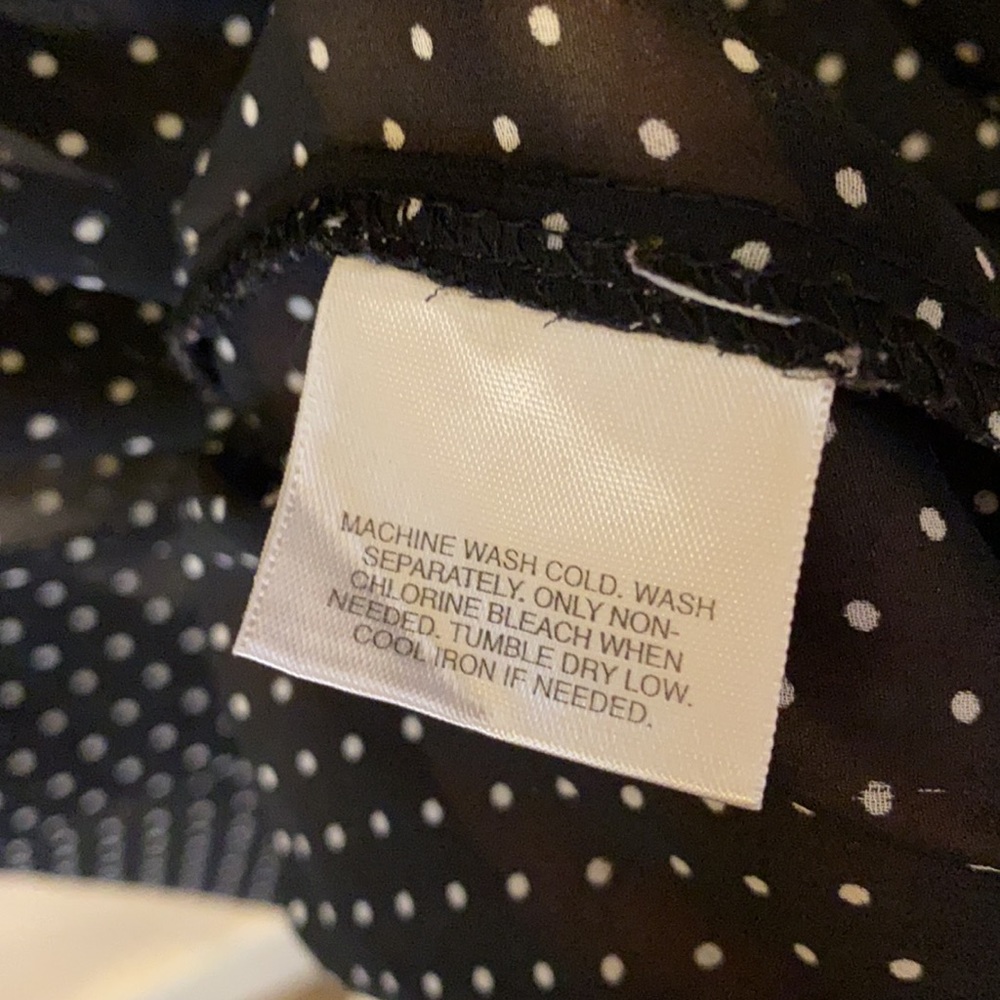 GUC Covington sheer black w/white dots blouse - Picture 5 of 5